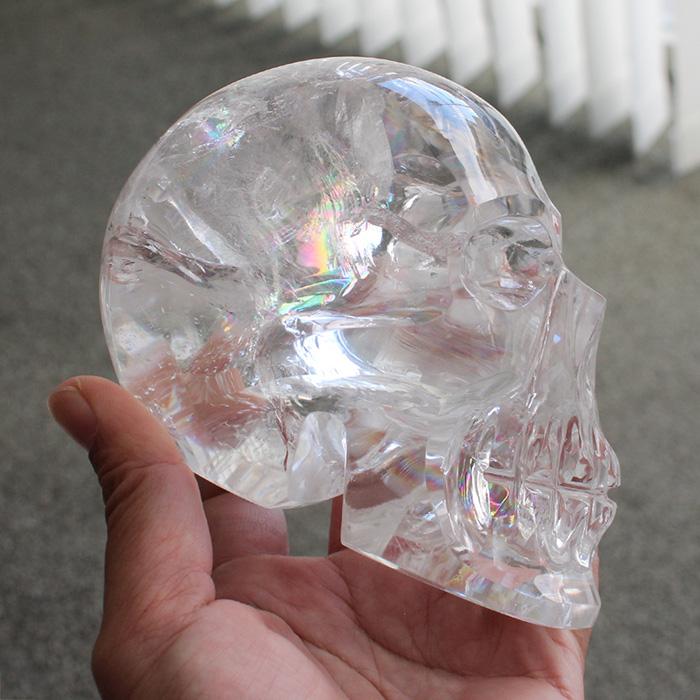 【現品お届け！】レムリアン水晶 スカル カービング 約1220g 1kg越え | 数珠 パワーストーン はな花 | 07
