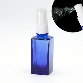 日本製 スプレーボトル 遮光瓶□（青・角型）30mL×5本セット