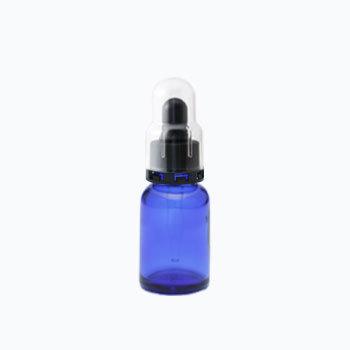 日本製 遮光瓶（青・丸型）10mL×10本セット (スポイト黒セキュリティ付