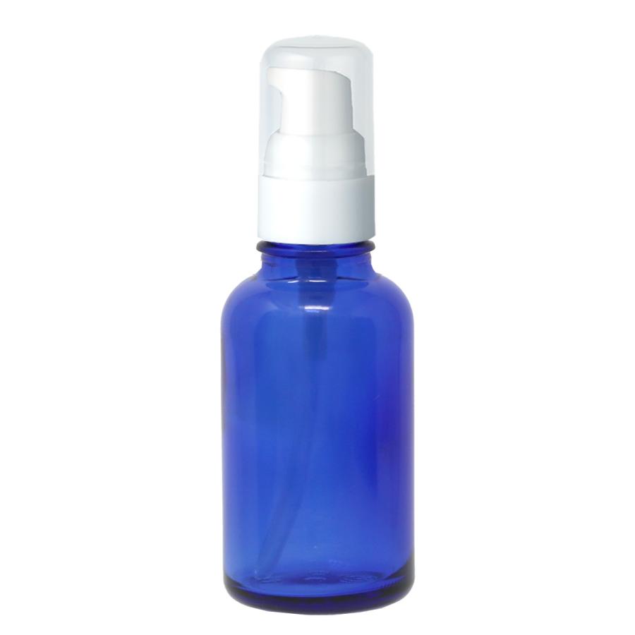 日本製 ドロップポンプボトル 遮光瓶（青・丸型）60mL×5本セット 遮光