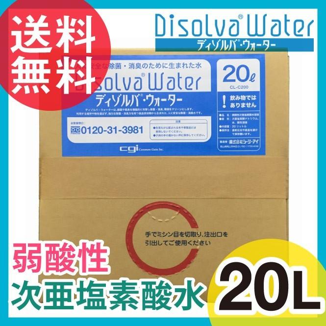 次亜塩素酸水 ディゾルバウォーター 20l 箱 容器 O157 除菌 消臭 