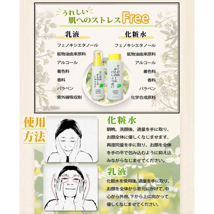 どくだみかもみーる セット(化粧水200ml＋乳液120ml) どくだみ化粧水