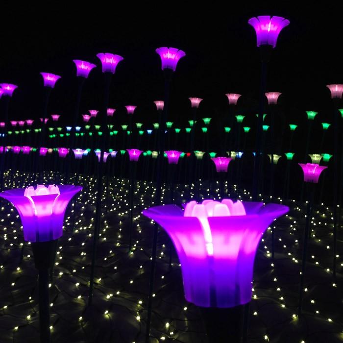FLOWER フラワー LED RGB 3本セット / 庭 ライト 庭園 公園 花壇