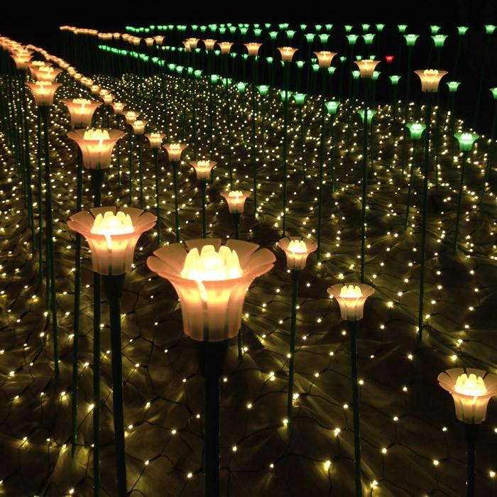 FLOWER フラワー LED RGB 3本セット / 庭 ライト 庭園 公園 花壇