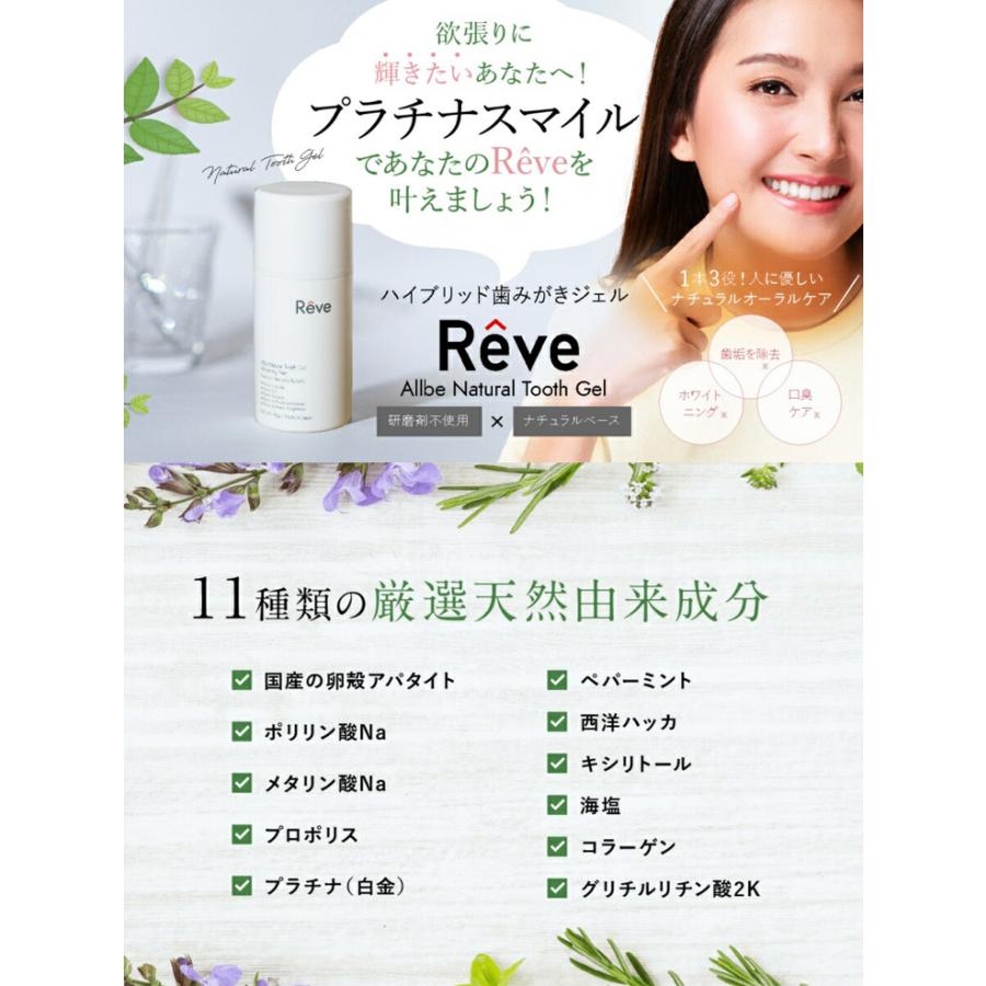 Reve レーヴ ナチュラルトゥースジェルII 80g 歯磨き粉 チューブ
