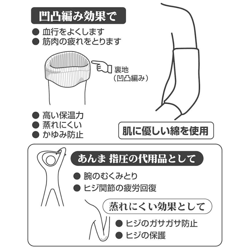 二重式サポーター ひじ用 1枚 白 ヒジ 肘 サポーター 保温 薄手 あぜ
