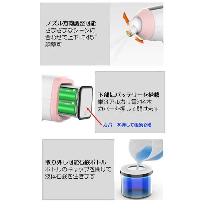 ミニシャワー 泡石鹸ディスペンサー 在宅介護 介護 ベッド 寝たきり 寝たまま シャワー 洗髪 洗滌 シャンプー 超極細噴霧水 泡石鹸