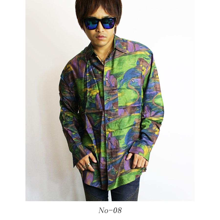 シルク100 ビッグシルエット 長袖シャツ メンズ M L Xl シルク シャツ 柄シャツ 切替し 総柄 シルクシャツ ビッグシャツ 長袖 大きいサイズ Ls Stk 03 Neo Progre 通販 Yahoo ショッピング