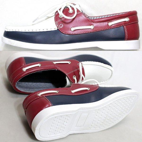 デッキシューズ Dj Honda ディージェー ホンダ メンズ カジュアル スリッポン スニーカー トリコロール 靴 レザー ネイビー ゴルフ 紳士 大人 Pu 92 Off