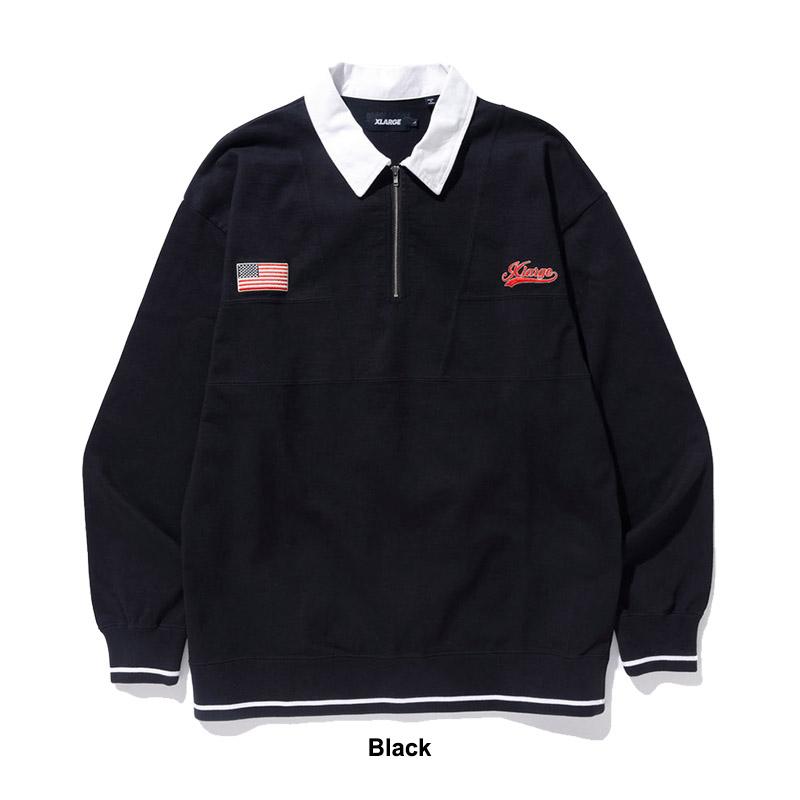 XLARGE エクストララージ X-LARGE EMBROIDERED RUGBY SHIRT XLARGE エクストララージ X-LARGE EMBROIDERED RUGBY SHIRT