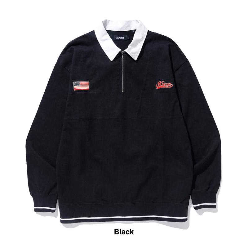 エクストララージ X-LARGE EMBROIDERED RUGBY SHIRT ラガーシャツ 長袖 カットソー カジュアル トップス[AA]｜neo｜04