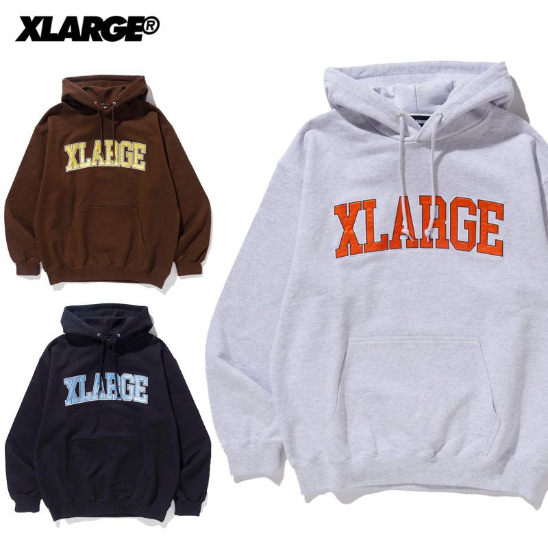 X-LARGE COLLEGE LOGO HOODED Lサイズ BLACK XLARGE（エクストラ ラージ） 【並行輸入】エクストララージ XLARGE