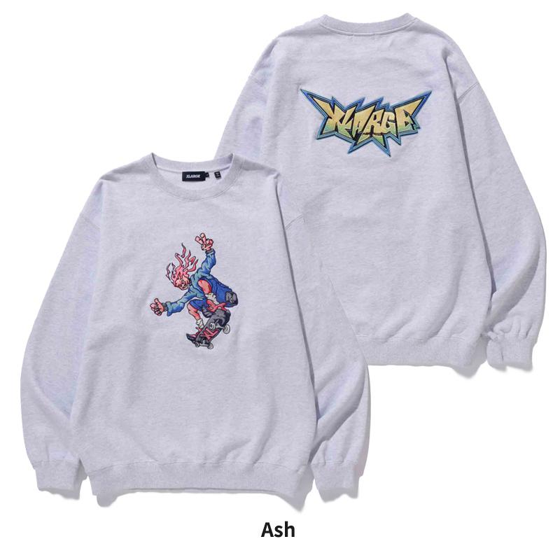 エクストララージ XLARGE BURNING MONSTER CREWNECK SWEATSHIRT クルーネック スウェットシャツ トレーナー メンズ [AA]｜neo｜13