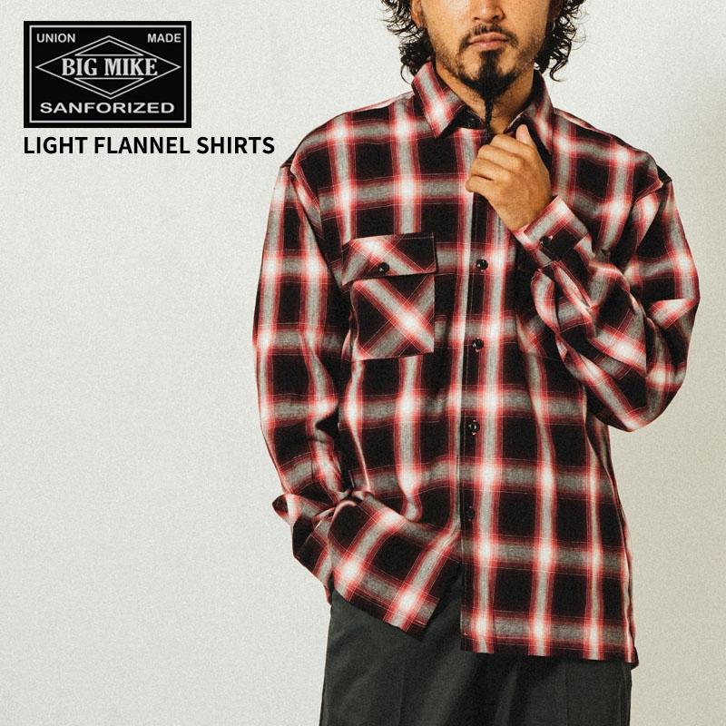 BIG MIKE（ビッグマイク） 長袖 ネルシャツ ライト フランネル シャツ