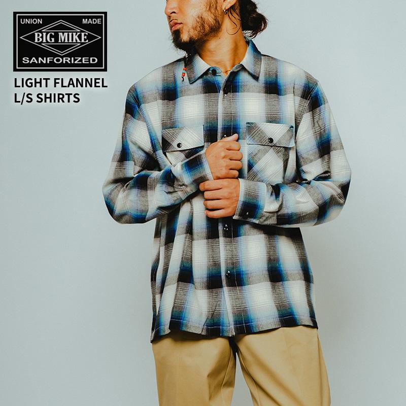 ＊*＊様 BIG MIKE ビッグマイクRayon Shirts ネルシャツ　L BIG MIKE（ビッグマイク） メンズ 長袖シャツ ライト フランネルシャツ