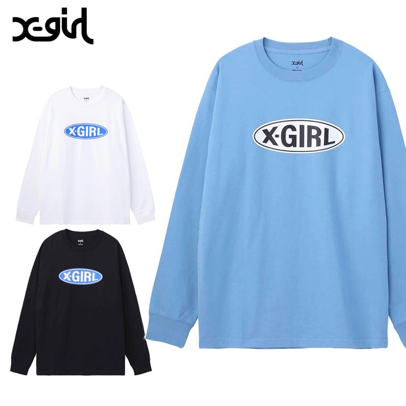 X-girl エックスガール BASIC OVAL LOGO L S TEE 長袖Tシャツ ロンT 