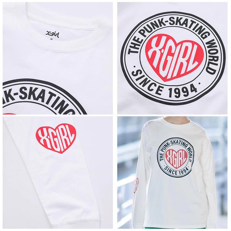 X-girl エックスガール HEART LOGO L S TEE 長袖Tシャツ ロンT X-girl エックスガール HEART LOGO L S TEE 長袖Tシャツ ロンT