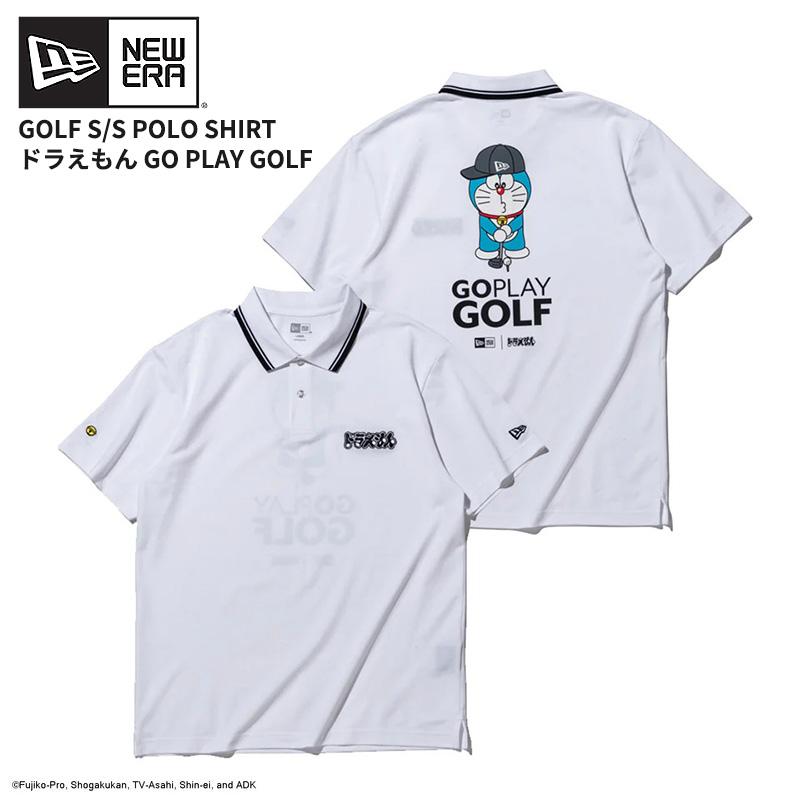 New Era ドラえもん ゴルフ ポロシャツ ホワイト M NEW ERA（ニューエラ） ゴルフ 半袖 鹿の子 ポロシャツ ドラえもん