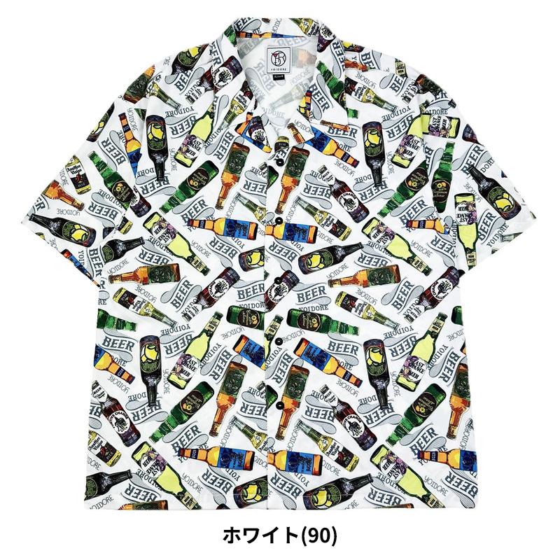 YOIDORE ヨイドレ メンズ 半袖シャツ プリントシャツ 酒アロハシャツ