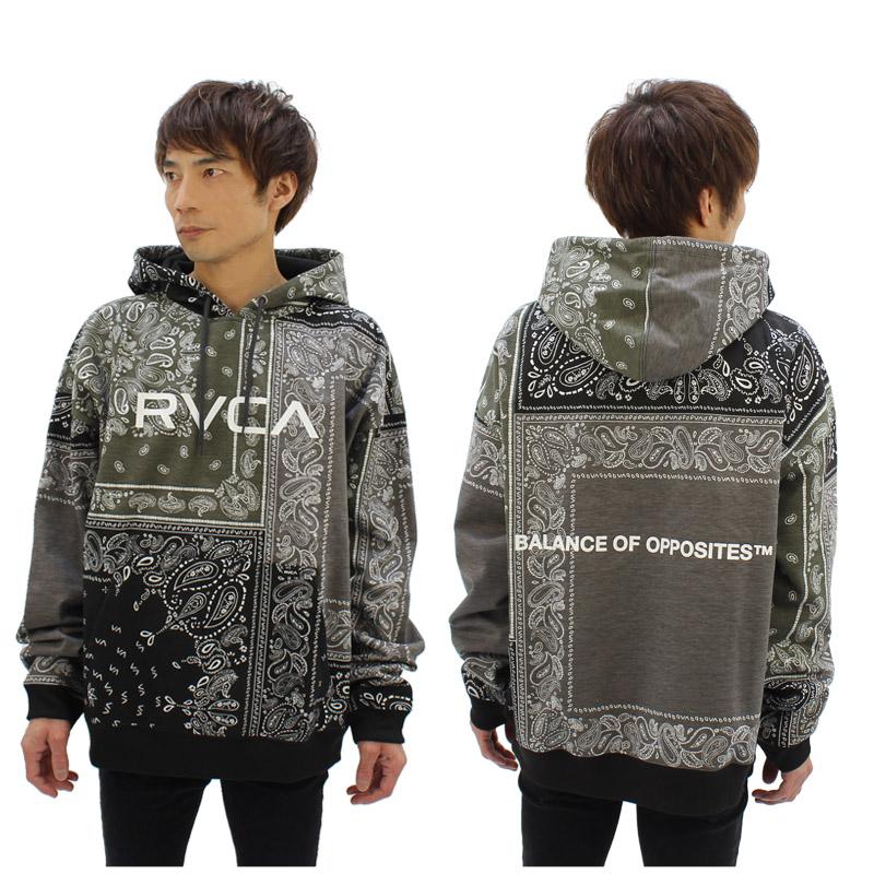 売り切れ前に RVCA PATCHWORK BANDANA HOODIE インパクト大 RVCA ルーカ PATCHWORK BANDANA HOODIE bc042-158 メンズ