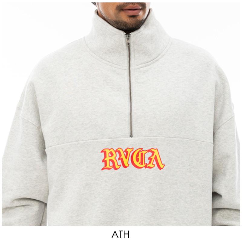 ルーカ RVCA SCRIPT ZIP メンズ スウェット ハーフジップ トレーナー 長袖  男性 bd042-156 RVCA（ルーカ） RVCA SCRIPT ZIP メンズ スウェット ハーフジップ