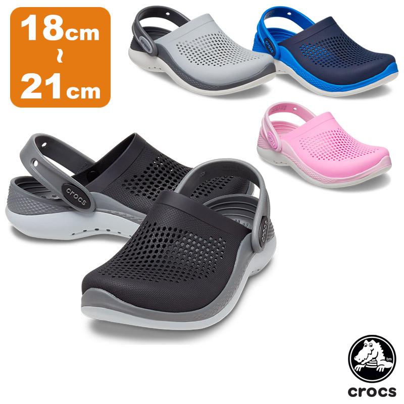 Crocs (クロックス) ユニ キッズ LiteRide クロッグ ブラック/ホワイト  