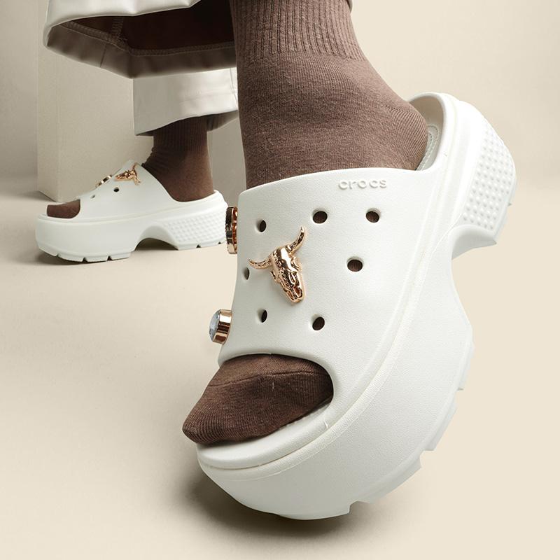 Crocs クロックス　ストンプスライド　ブラウン 厚底サンダル crocs クロックス CROCS ストンプ スライド stomp slide メンズ