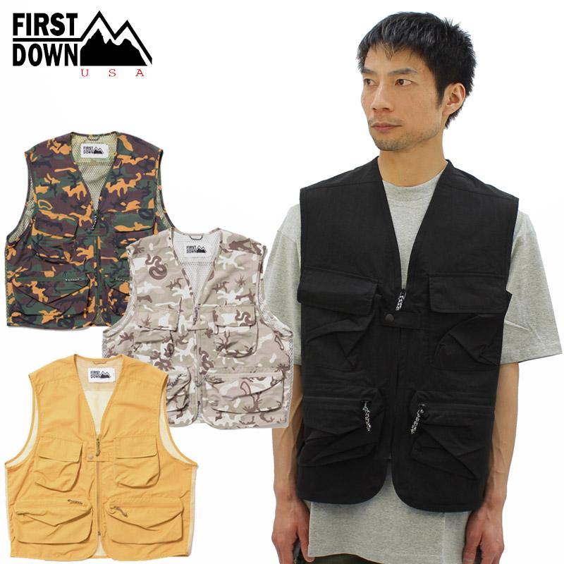 FIRST DOWN ファーストダウン メッシュ 多機能 フィッシングベスト FIRST DOWN ベスト ジレ 「FIRST DOWN/ファーストダウン」TASLAN