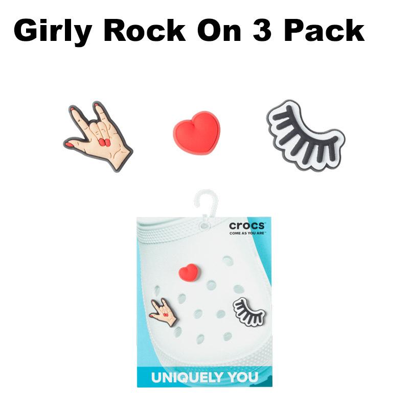 クロックス CROCS ジビッツ jibbitz ガーリー ロックオン 3個パック Girly Rock On シューズアクセサリー ゆう