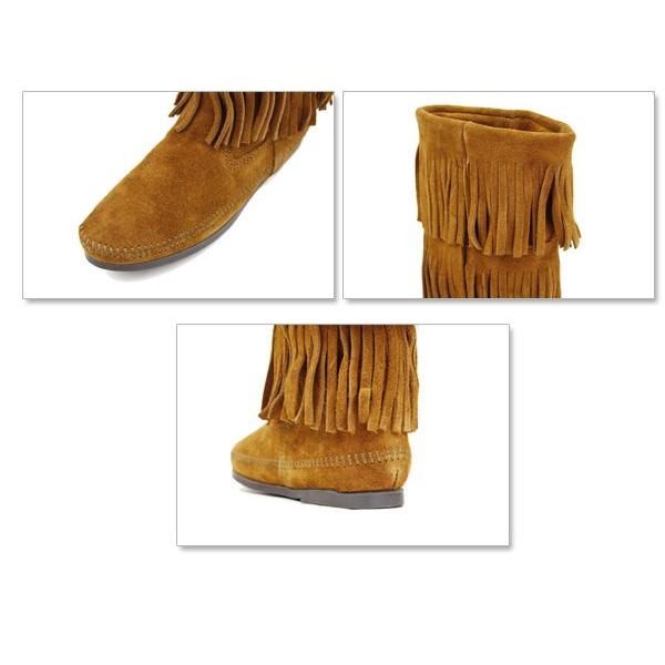 【並行輸入】【アウトレット】ミネトンカ MINNETONKA Calf Hi 3-Layer Fringe Boot フリンジブーツ 1631T-1632-1639