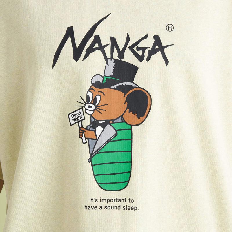 【新品未使用】GO OUT限定 ジェリーウカイ×ナンガ　ロンT 白 サイズS NANGA ナンガ×ジェリーウカイNANGA 半袖Tシャツ 30周年