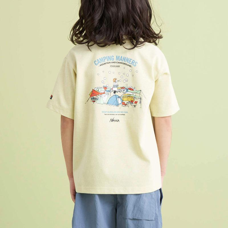 ナンガ NANGA 半袖Tシャツ ECO HYBRID CAMPING MANNERS SOAP BUBBLES