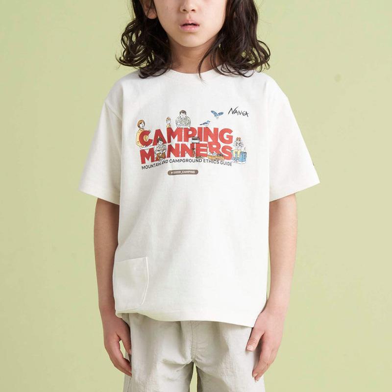 ナンガ NANGA 半袖Tシャツ ECO HYBRID CAMPING MANNERS PEG&ROPE KIDS