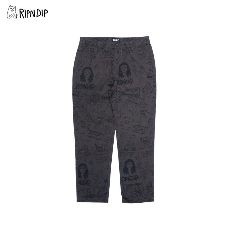 並行輸入】リップンディップ RIPNDIP Nerm Doodle Cotton Twill Pants