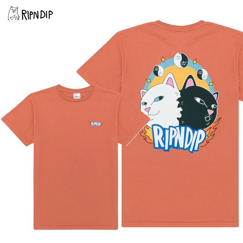 RIPNDIP 猫グラフィック Tシャツ RIPNDIP（リップンディップ）からブランド定番のラフな猫