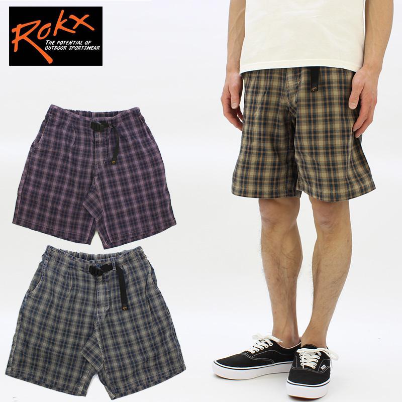 ROKX（ロックス） ROKX INDIGO CHECK SHORT インディゴチェック