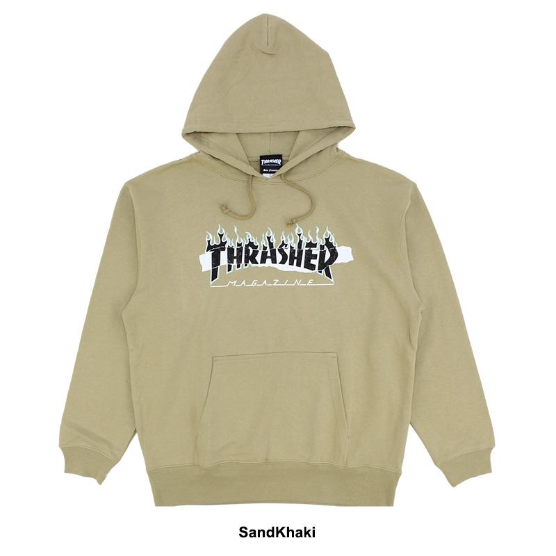 スラッシャー THRASHER SPLIT FLAME STICKER HOODIE (TH95335PL) メンズ プルオーバーパーカー フードスウェット [AA]｜neo｜05