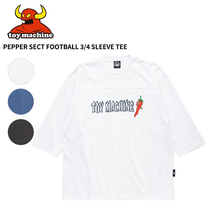 トイマシーン メンズ プリント 7分袖Tシャツ TOY MACHINE ペッパー セクト フットボールTシャツ 7分袖 トップス ロングTシャツ  tmpflt20 | TOY MACHINE
