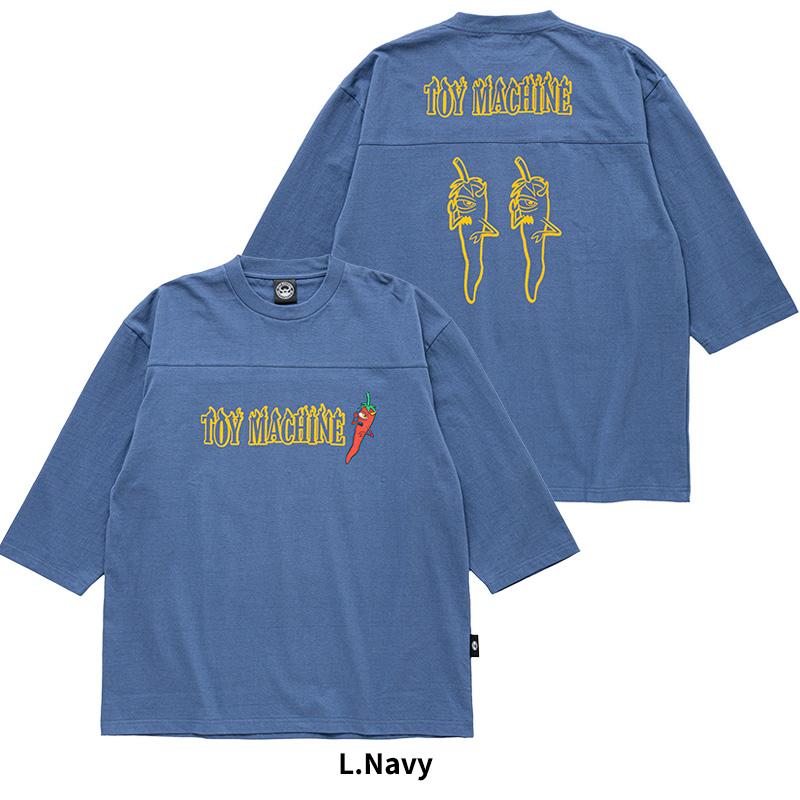 トイマシーン メンズ プリント 7分袖Tシャツ TOY MACHINE ペッパー セクト フットボールTシャツ 7分袖 トップス ロングTシャツ  tmpflt20 | TOY MACHINE | 09