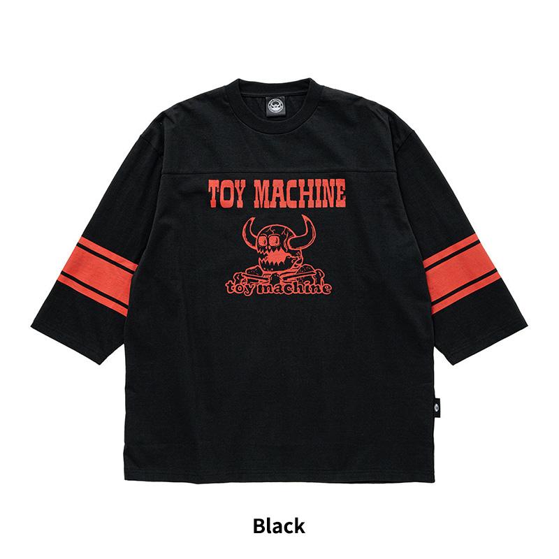 トイマシーン メンズ プリント 7分袖Tシャツ TOY MACHINE デス モンスター フットボールTシャツ 7分袖 トップス tmpflt21 | TOY MACHINE | 07