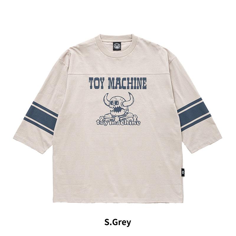 トイマシーン メンズ プリント 7分袖Tシャツ TOY MACHINE デス モンスター フットボールTシャツ 7分袖 トップス tmpflt21 | TOY MACHINE | 08