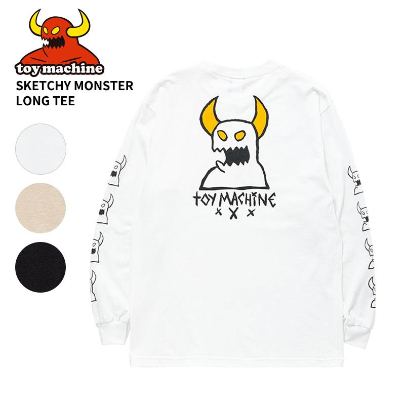 トイマシーン メンズ 長袖Tシャツ ロンT TOY MACHINE モンスター プリント SKETCHY MONSTER LONG TEE トップス スケーター tmpflt5 | 