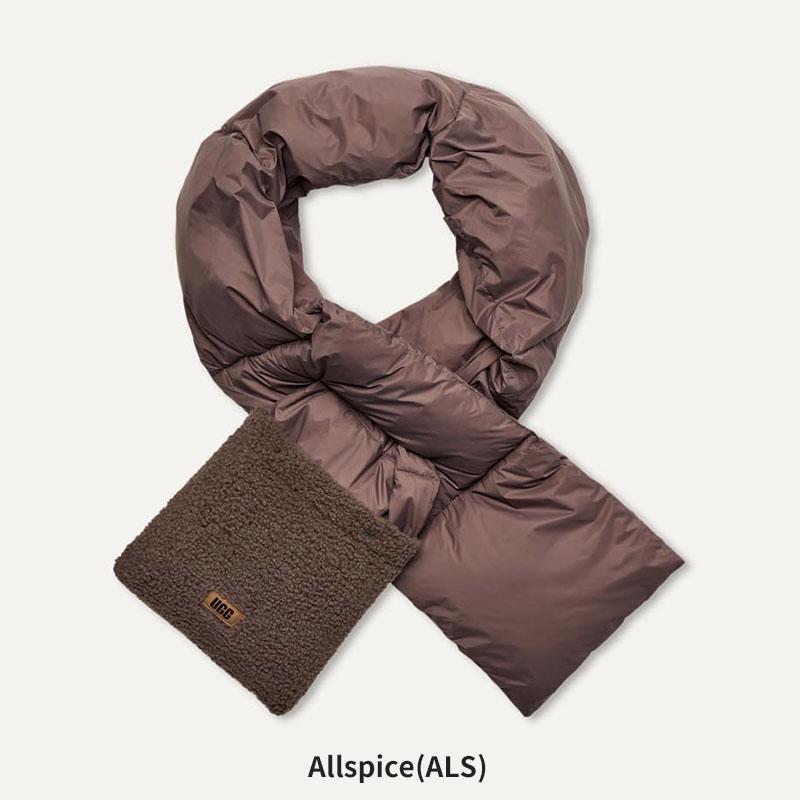 送料無料 アグ マフラー 102822 Ochre Green フラッフ パッカブル スカーフ レディース 耐水 ストール UGG UGG（アグ） レディース 中綿マフラー UGG AW UGGフラッフ パッカブル