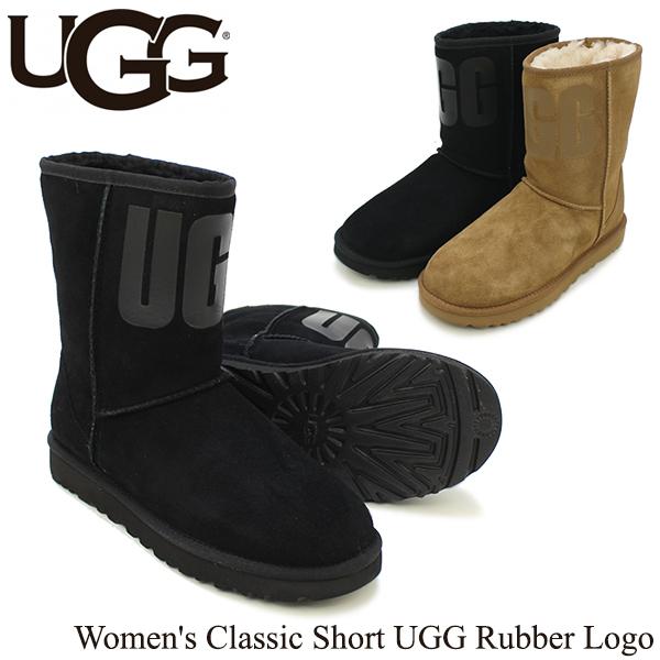 アグ UGG ウィメンズ クラシック ショート アグ ラバー ロゴ Women's Classic Short UGG Rubber Logo