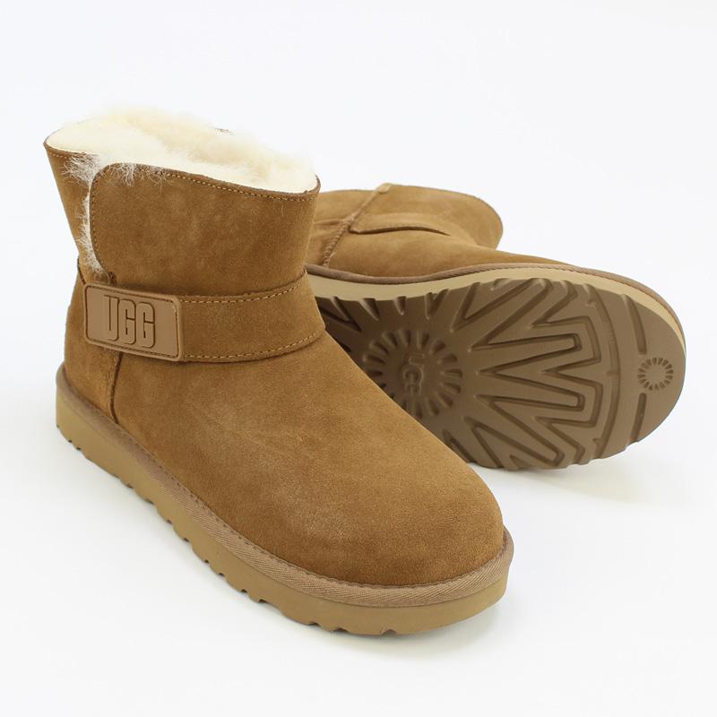 ほぼ未使用 UGG Mini Florence ムートンブーツ サイドジップ 黒 UGG (アグ) サイドジップ ムートンブーツ Classic Mini Zipper Tape