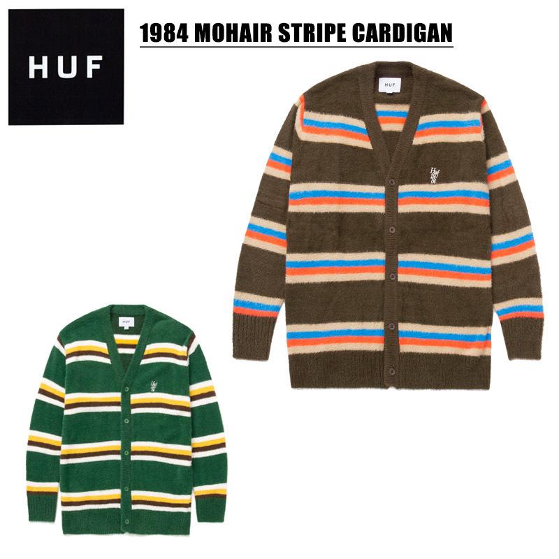 【並行輸入】ハフ HUF 1984 MOHAIR STRIPE CARDIGAN モヘア カーディガン ニット 女性用 ウィメンズ レディース