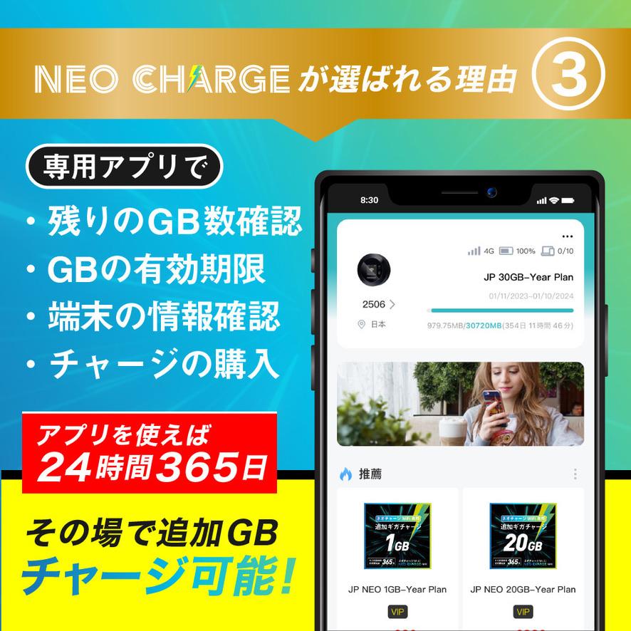 期間限定・特別価格】 ネオチャージwifi ポケットwifi 初回10GB付き