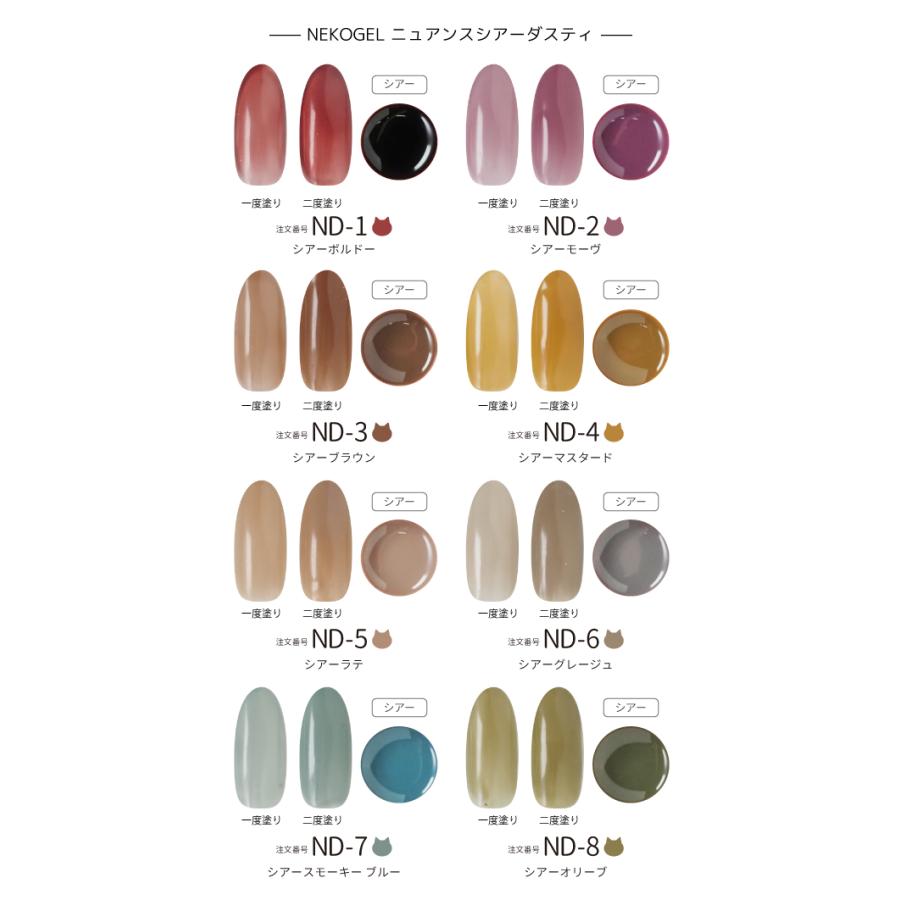 ネコジェル ニュアンスシアーシリーズ 全24色 内容量3g ジェルネイル
