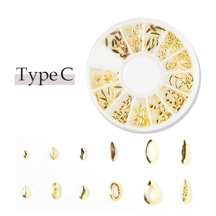 選べる8タイプ メタルスタッズ12種セット ジェルネイルパーツ メタル