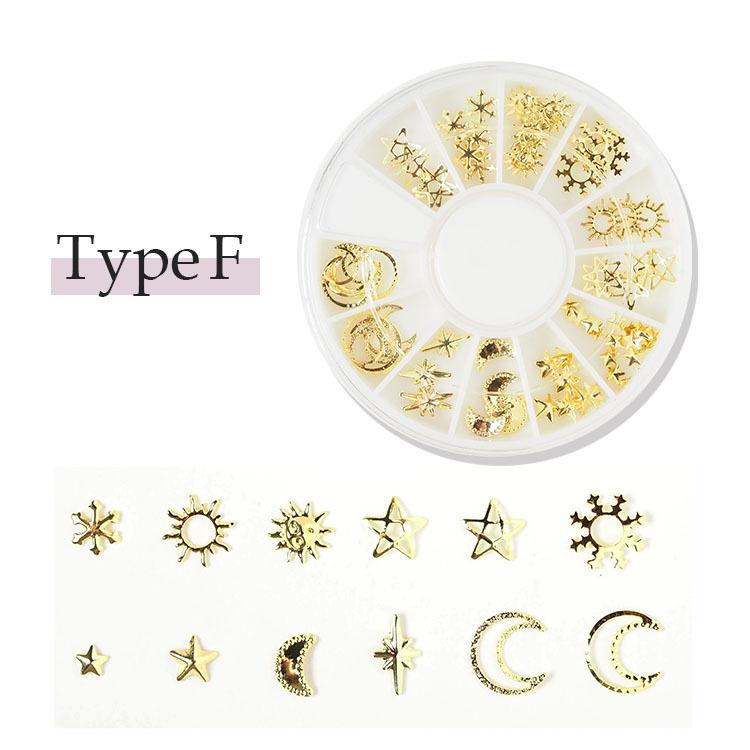 選べる8タイプ メタルスタッズ12種セット ジェルネイルパーツ メタル